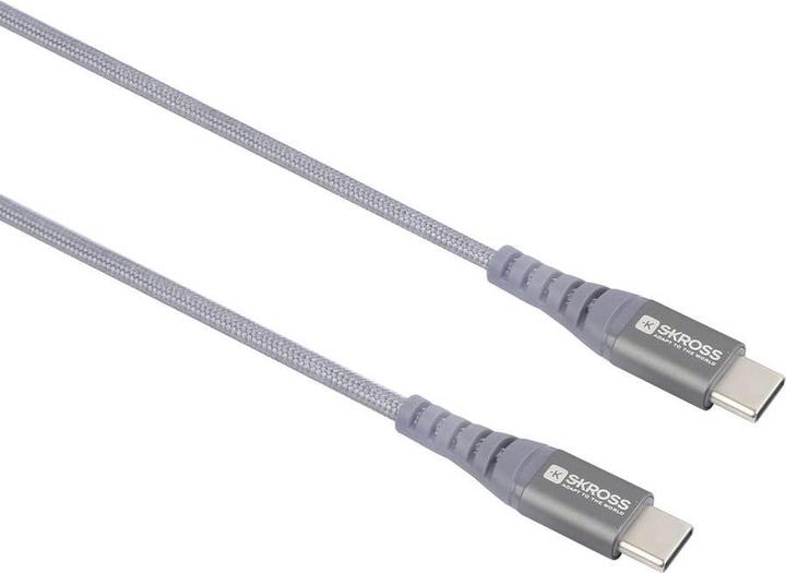 Produktbild Skross USB Kabel USB-C to USB-C Cable 2.0, Braiding, 1,20m space gray (1.20 m, USB 2.0, 36 W)