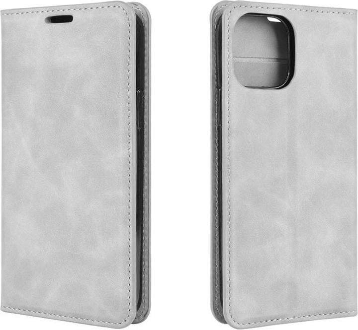 Produktbild Cover-Discount iPhone 12 / 12 Pro - Seidige Stand Flip Case Hülle grau (Apple iPhone 12, Apple iPhone 12 Pro)