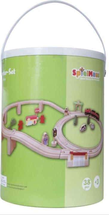 Immagine prodotto Spielmaus Set di treni in legno 38 pezzi