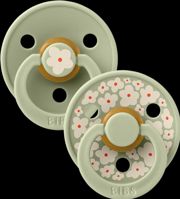 Produktbild Bibs Studio Nuggi Colour 2 PACK Latex Round 6-12m Jasmine Sage Mix (2 x, 6 - 12 Monate)
