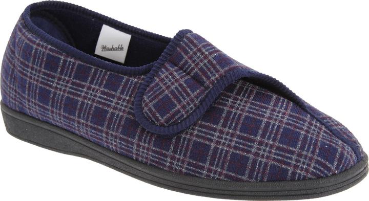 Universal Textiles Julian II Hausschuhe Pantoffeln mit Klettverschluss weite Passform