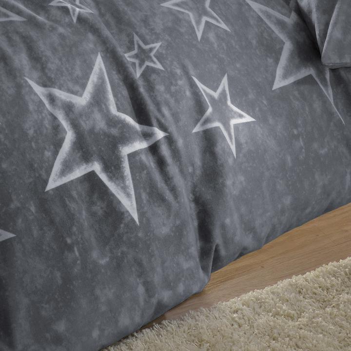 Produktbild BettwarenShop Anthrazit-Sterne (Bettwäsche Set, 155 x 220 cm, 80 x 80 cm)