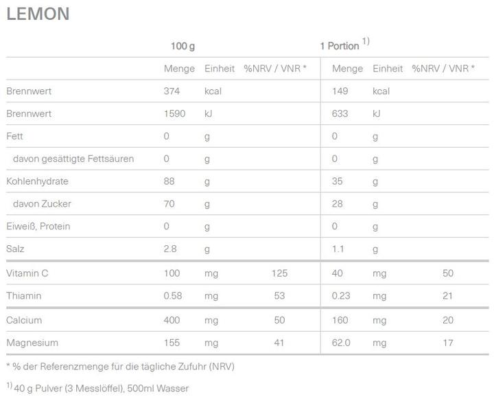Valori nutrizionali e ingredienti Isostar Idratazione e performance Polvere di mirtillo rosso (Frutti rossi, 1 pz., 400 g)