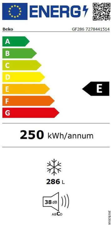 Label énergétique Beko Congélateurs (Autonome, 286 l)
