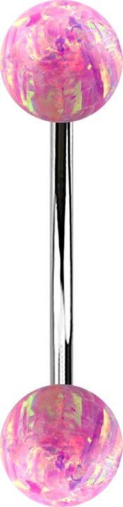 Immagine prodotto Star Piercing Micro banana argento con due palline rosa opale (senza ottone, Acciaio chirurgico 316L)