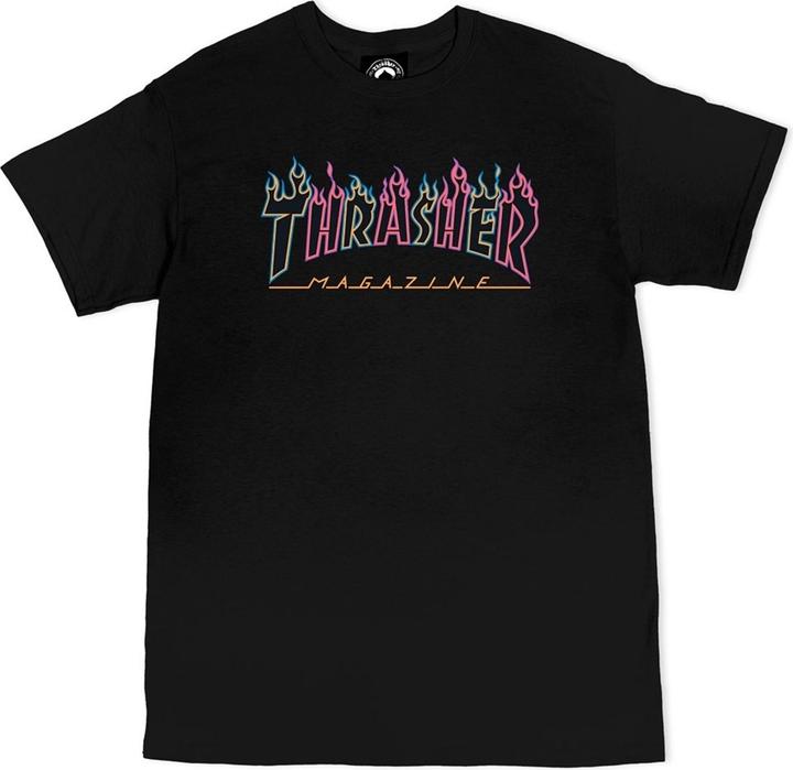 Thrasher Double Flame Neon Logo T-Shirt