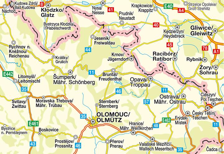 Immagine prodotto Cartina stradale Repubblica Ceca, Boemia orientale-Moravia settentrionale