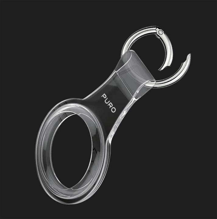 Actual product image Deltaco Puro NUDE Apple Airtag key ring with case - Transparent
