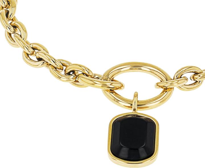 S.Oliver Armschmuck für Damen, Edelstahl, Achat (20 cm, Edelstahl)