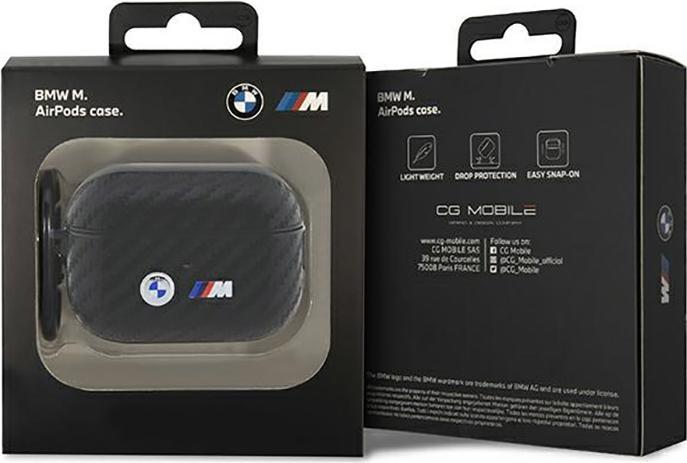 Produktbild BMW BMAP2WMPUCA2 AirPods Pro 2 gen cover czarny/black Carbon Double Metal Logo (Kopfhörer Hülle)
