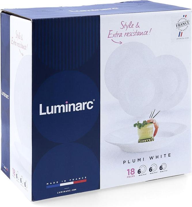 Productafbeelding Luminarc Servies Plumi gekleurd glas 18 stuks (18 Stuk)
