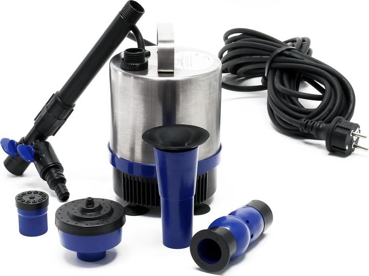 Actual product image Wiltec Stainless Steel Water Fountain with 50W and 1750l/h, incl. 3 Attachments for various Fountain Types