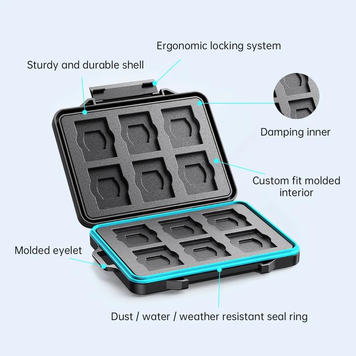 Image du produit Only-Bags.Store Memory Card Sleeve Micro SD Card Storage Holder Case Waterproof Soft Lining for HDD/CF/SD Card