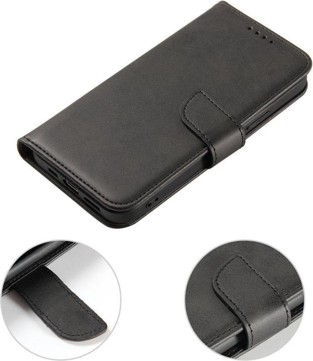 Actual product image Hurtel Magnet Case with flap and wallet for Samsung M54 - black (Samsung Galaxy M54)