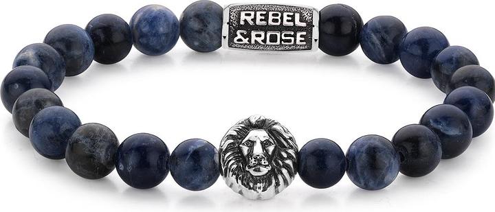 Immagine prodotto Rebel & Rose Bracciale Midnight Blue Lion RR-8L030-S-L+ Uomo (20 cm, Sodalitico, Pietra preziosa)