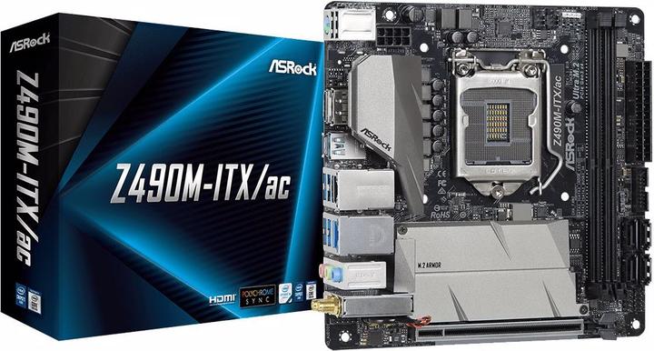 Actual product image AsRock Z490M-ITX/ac (LGA 1200, Intel Z490, Mini-ITX)