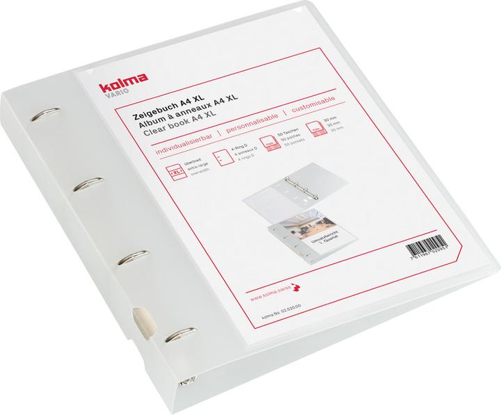 Actual product image Kolma Show book Vario A4 XL 4 rings filling height 3 cm colourless (A4, 41 mm, 1 Piece)