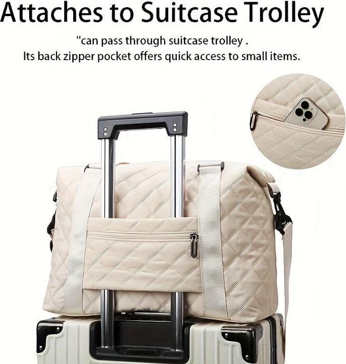 Produktbild Only-Bags.Store Grosse Kapazität Travel Duffle Bag mit Argyle-Muster, solide Farbe, Overnight Tote mit