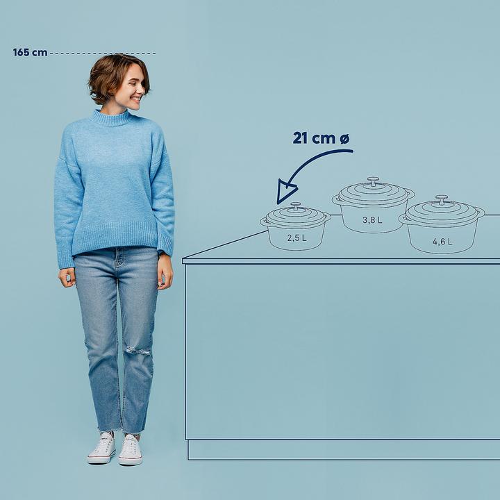 Actual product image Kela Bräter Calido 2,5l grau (21 cm, Casserole + Stewpot, Cast iron)