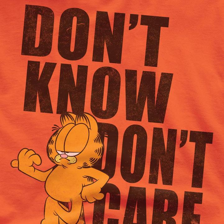Actual product image Garfield Mens Don't Know Don't Care T-Shirt (4XL)