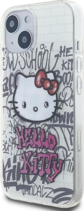Immagine prodotto Hello Kitty HKHCP15SHDGPHT Custodia rigida per iPhone 15 6.1" biały/bianco IML Kitty On Bricks Graffiti (Apple iPhone 15)