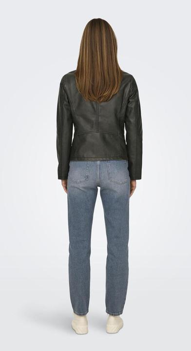 Actual product image Only Band collar biker jacket Faux leather jacket (XS)