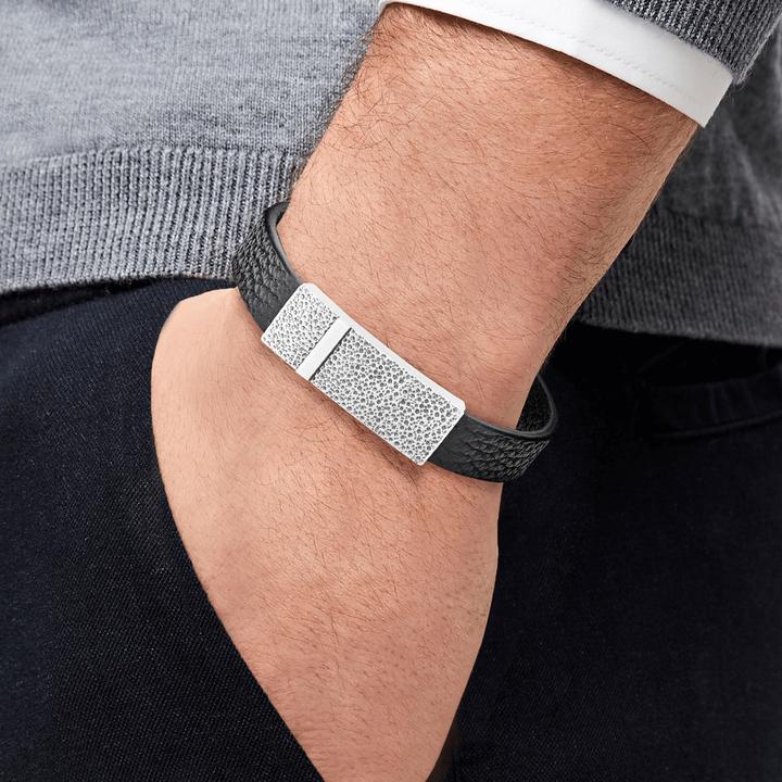 Actual product image S.Oliver Bracelet (22 cm, Leather, Stainless steel)