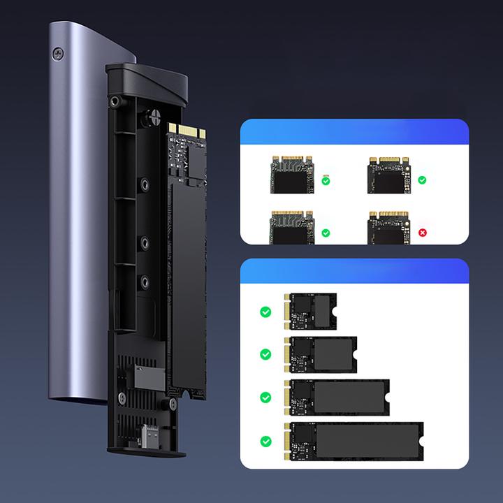 Actual product image Ugreen Enclosure SSD M.2 NVMe/SATA CM767 2TB USB-C 3.1 G (M.2 2230, M.2 2240, M.2 2260, M.2 2280)