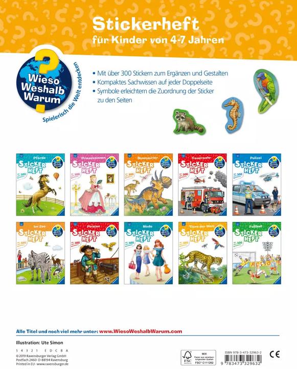 Image du produit Ravensburger Livret d'autocollants animaux du monde