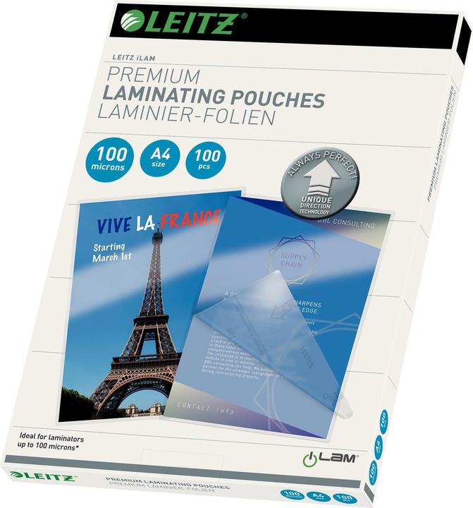 Leitz Feuilles de plastification à chaud iLAM Speed, A4 (A3, 100 pièce(s), 125 µm)