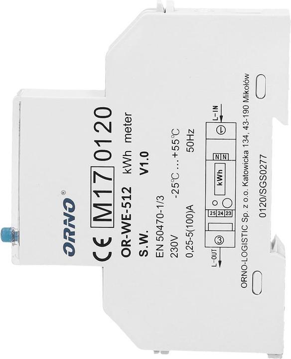 Image du produit MGA Orno LCD digital AC meter, affichage monophasé de la consommation électrique avec certificat MID