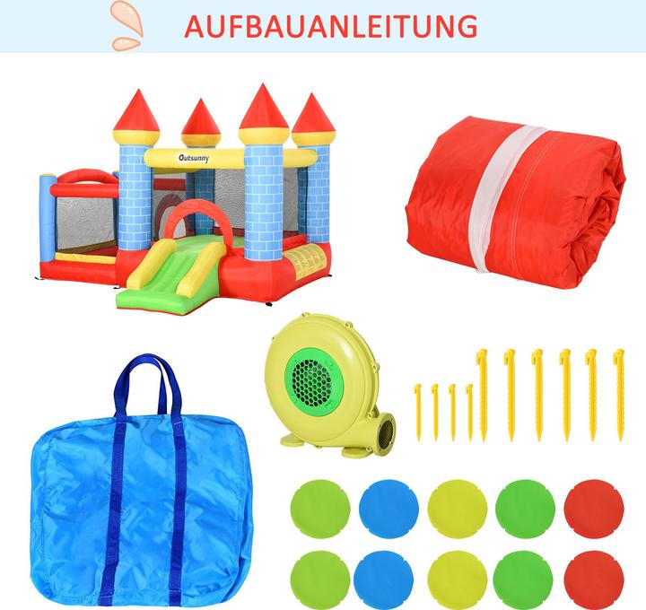 Actual product image Outsunny Bouncy castle with slide and pool