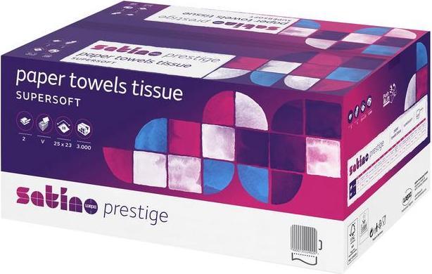 Produktbild Magni Satino by WEPA Prestige Handtuchpapier - 276640 - PT3-kompatibel - 3000 Blatt - 2-lagig - Zellstoff (20 x)