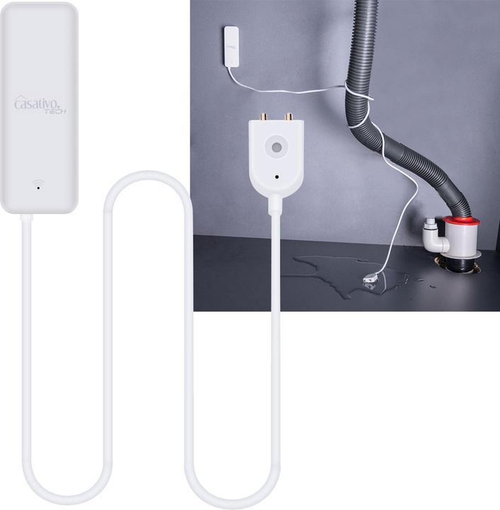 Produktbild Casativo 3er-Set WLAN-Wassermelder mit externem Sensor, App-Steuerug