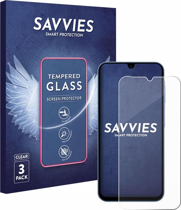 Savvies Panzerglas Schutzglas Displayschutz (3 Stück, Samsung Galaxy A15 5G)