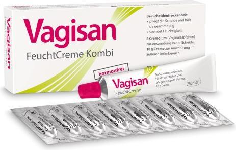 Actual product image Vagisan Moisturising cream combi (Vaginal suppositories)