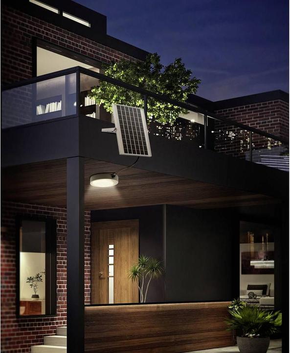 Produktbild Sygonix SY-5596934 Solar-Wandstrahler mit Bewegungsmelder 10W Neutralweiss Grau (250 lm, IP44)