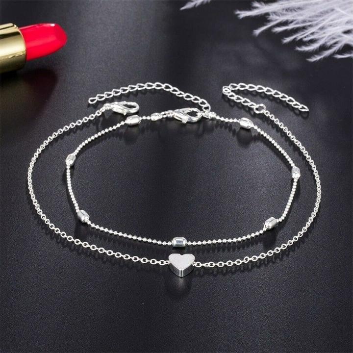 Produktbild JTI Knöchelarmband, 2x - Silber (Zinklegierung, 27 cm)