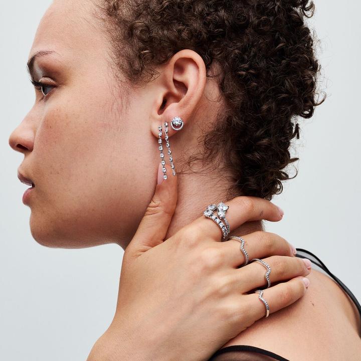 Produktbild Pandora Glitzernder Überlappender Band-Ring (48, 925 Silber)