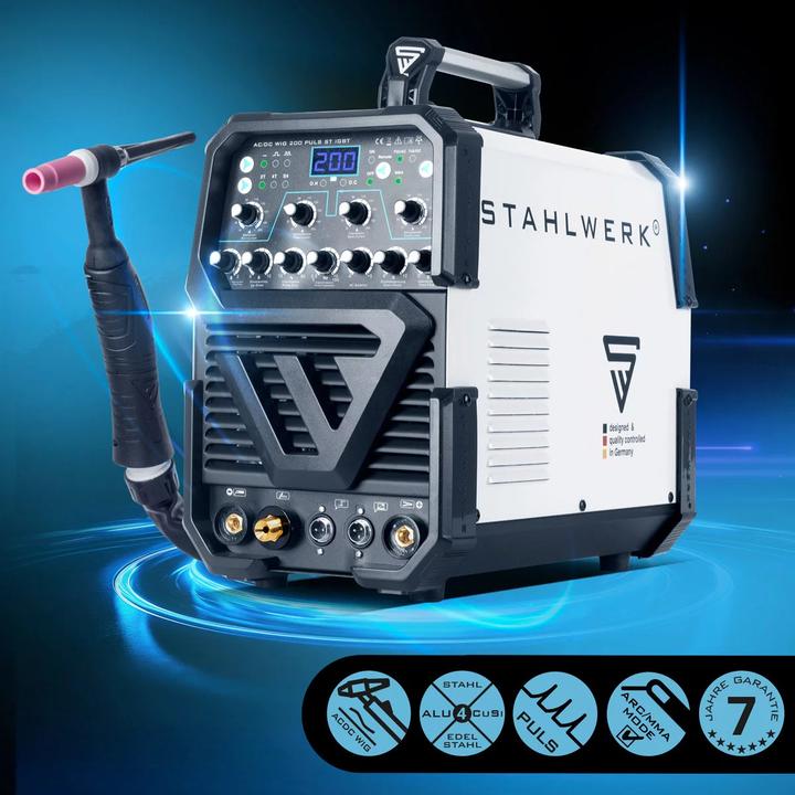 Produktbild Stahlwerk Schweissgerät AC/DC WIG 200 Puls ST IGBT Vollausstattung