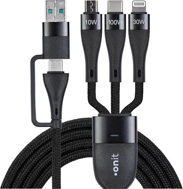 Onit USB 2.0-Kabel USB A/USB C - Lightning/Micro-USB B/USB C (0.50 m, USB 2.0)
