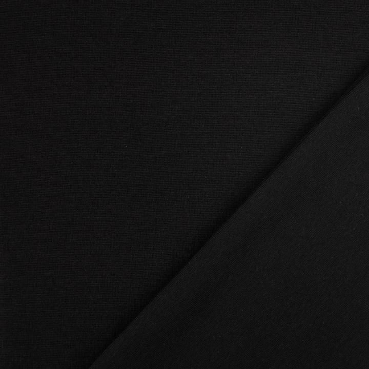 Actual product image Stoffrestposten Fine rib cuff - Black - Minimum purchase quantity: 1 metre