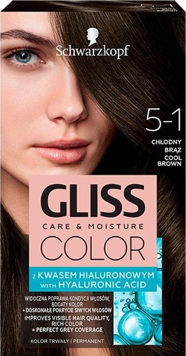 Schwarzkopf Gliss Color Hair Dye 5-1 Cool Brown (5-1 Cool Brown)
