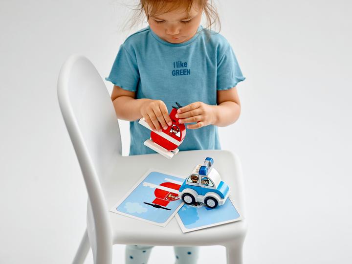 Image du produit LEGO Mon premier hélicoptère de pompiers et ma première voiture de police... (10957)