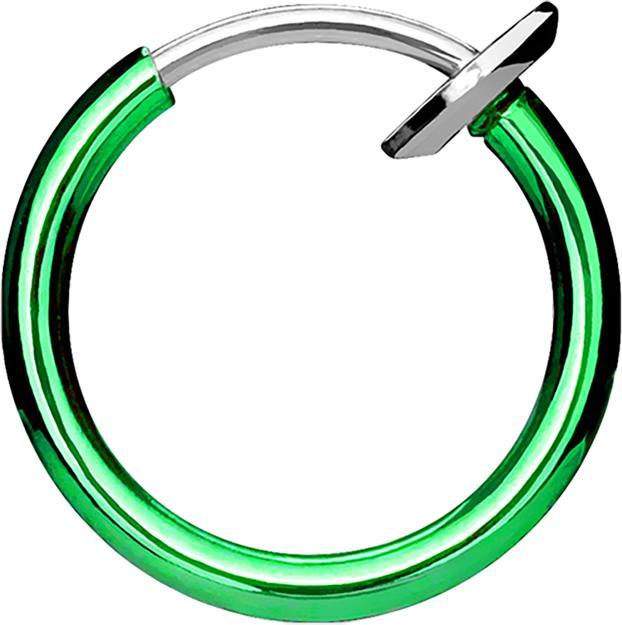 Produktbild Star Piercing Fake Nasenring grün mit Titanium Beschichtung (Chirurgenstahl 316L, ohne Messing)
