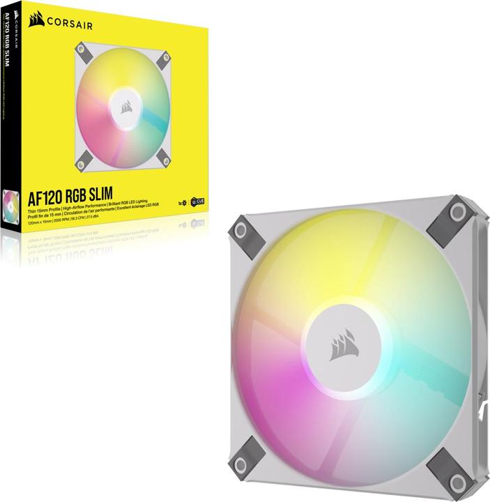 Immagine prodotto Corsair iCUE AF120 RGB Slim wh 120mm CO-9050164-WW (120 mm, 1 x)
