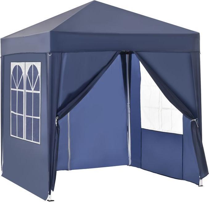 Produktbild Swisshandel24 Faltpavillon 2x2m 4 Seitenwände mit Fenster Tür mit Reissverschlus inkl. Heringe Abspannseile Metall (200 cm, 200 cm)