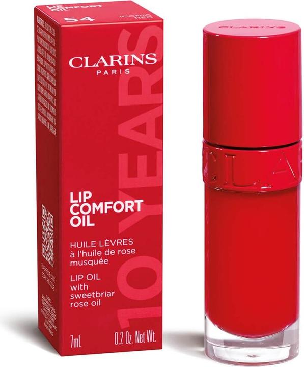 Actual product image Clarins Lip Comfort Oil - Anniversary N54 Iconic Red (7 ml)