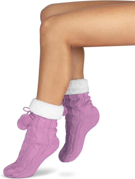 Image du produit Normani Chaussons en tricot avec pompon et ABS (Une unité par pack, 36 - 40)