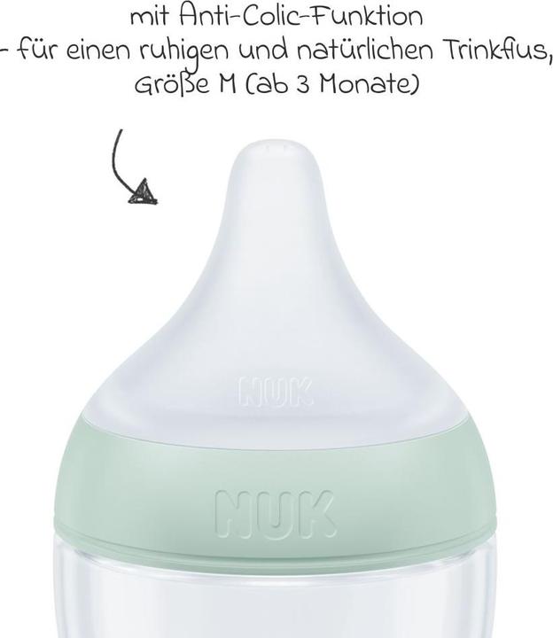 Produktbild NUK Babyflaschen PP-Flasche Perfect Match 260 ml + Silikon-Sauger (260 ml)